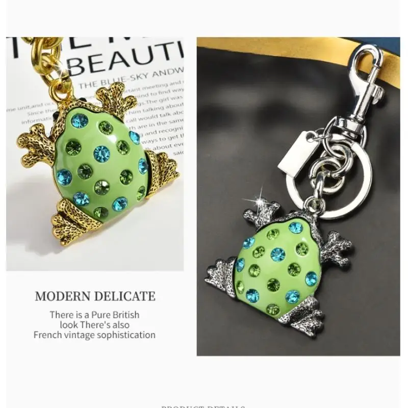 Latest Fashion Frog Keychain Bag Pendant Backpack Decoration Keyring For Women Men Car Key Chains Accessories Gifts view 5