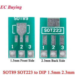 2Pc-100Pcs SOT89 SOT223 To DIP IC Adapter PCB Board SOT-89 SOT-223 Converter Transfer Plate 1.5mm 2.3mm to 2.54mm Pitch Pinboard