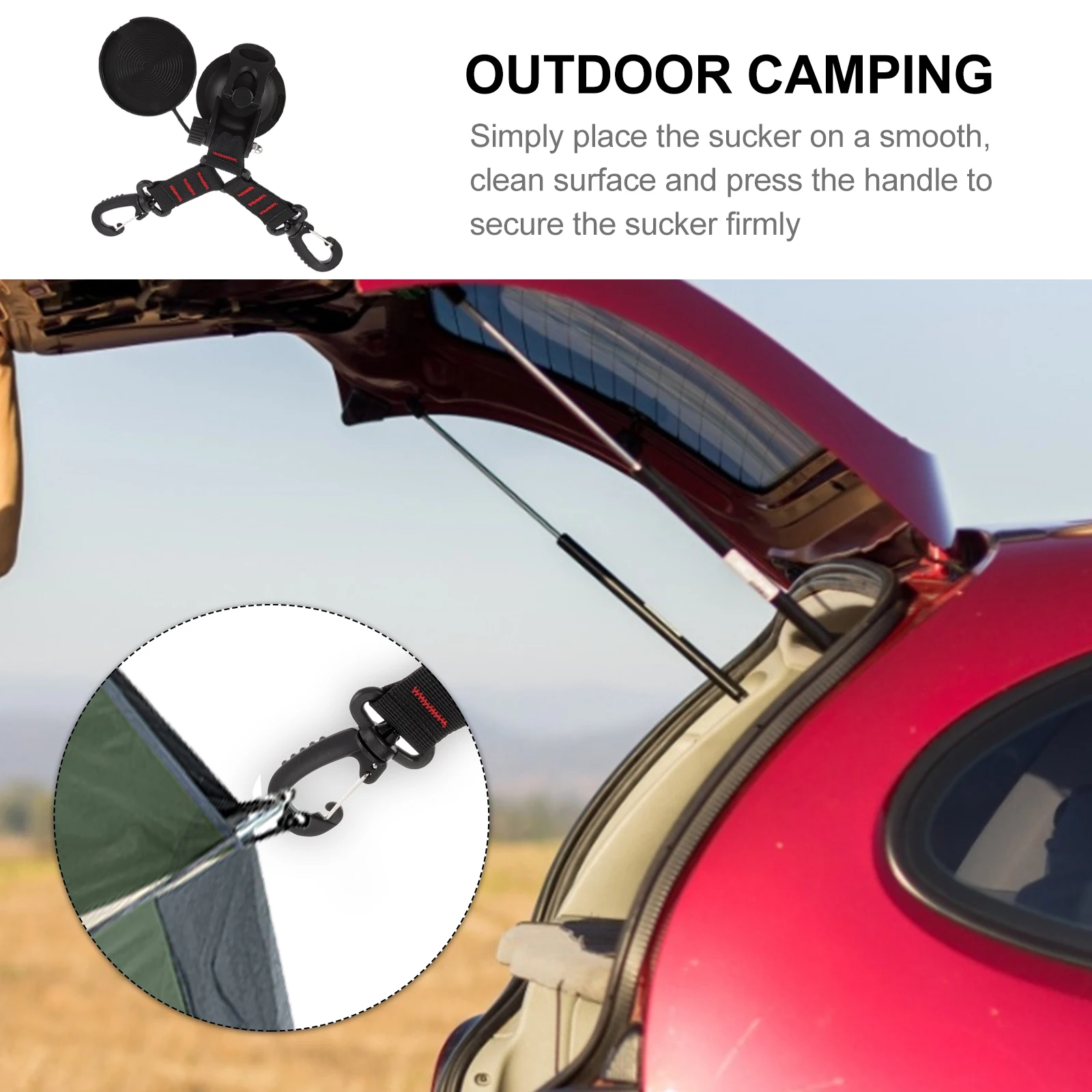 

2 Pcs Marine Outdoor Suction Cup Cups Tie down Anchor Nylon Outdoors Camping Canopy