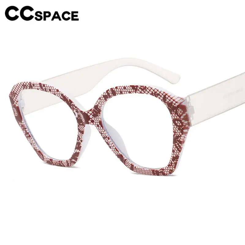 57365 Polygon Stripe Anti Blue Light Glasses Fashion Large Size Optical Spectacles Frames Transparent Prescription Eyeglass