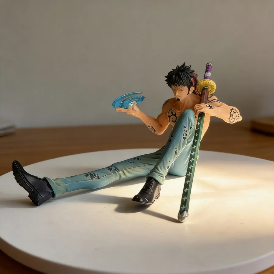 

One Piece Trafalgar Law Figure Sitting Posture 14cm Anime Decoration Desktop Ornament Gift for Fans