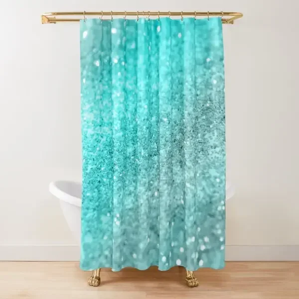 Gold Glitter Glam Shower Curtain,golden Sparkling Shiny Art Bath Curtain,polyester Washable Bathroom Curtains Set with Hooks