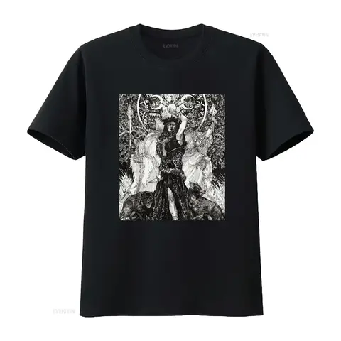 자세히 둘러보기 여신 Hecate 타로 카드 Triple Wiccan 이교도 달 마녀 T 셔츠 빈티지 워시 다목적 스트레치 탑 일상복