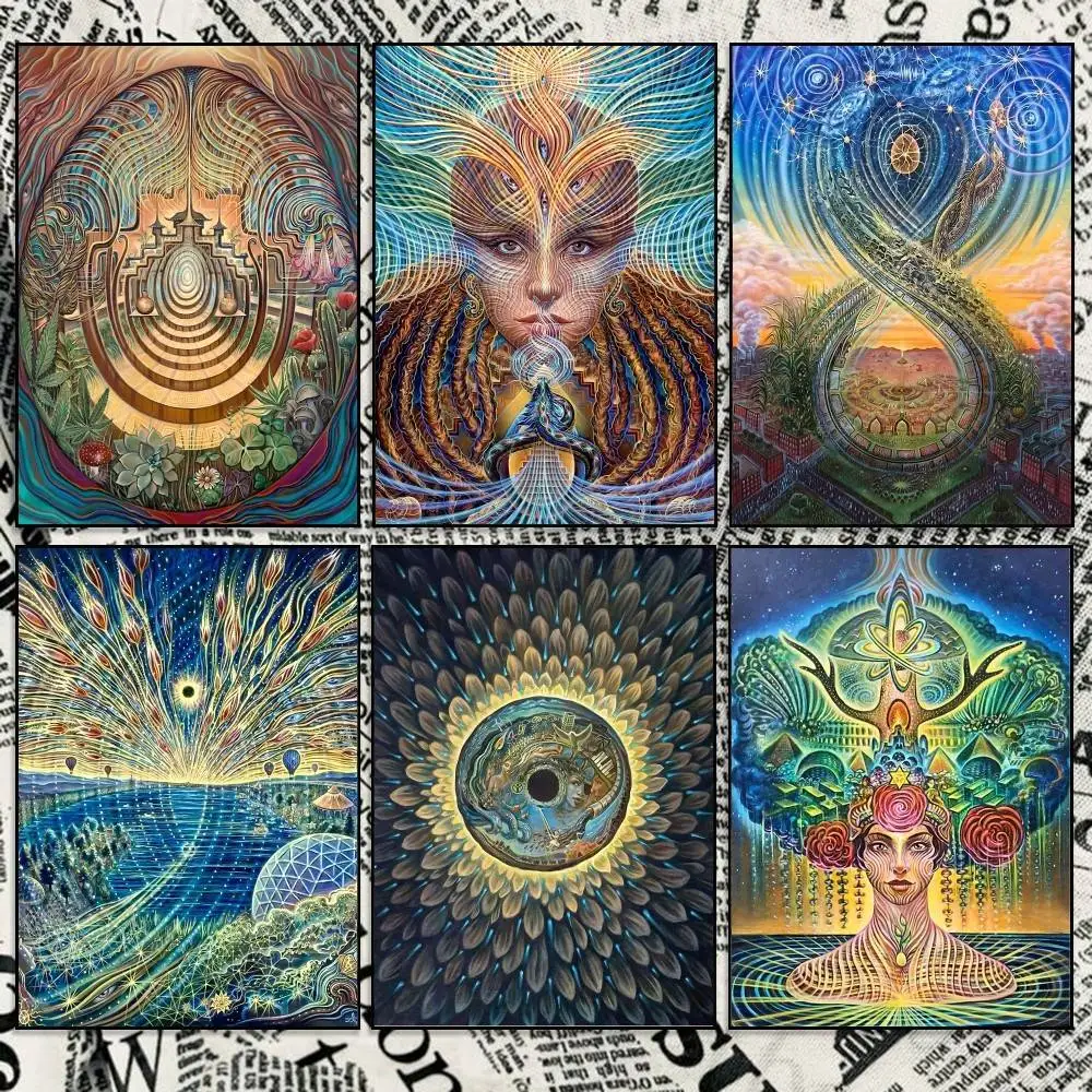 A-Amanda S-Sage Visionary Woman Art  Poster Self-adhesive Waterproof Paper Sticker Coffee House Bar Room Wall Decor