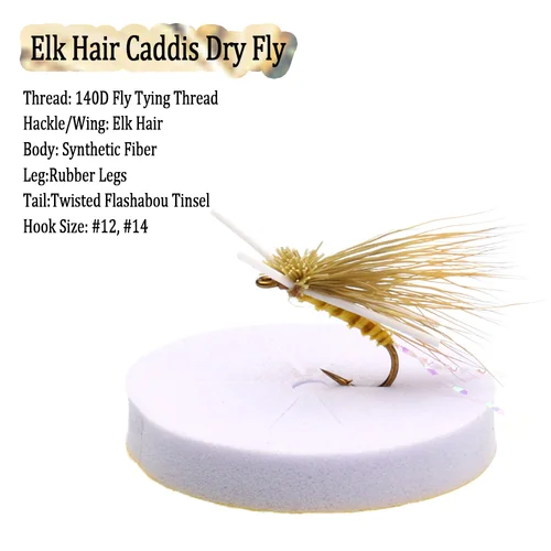 Imagen 2 del producto Vampfly-señuelo de pesca con pelo de alce, anzuelo de acero al carbono, 6 piezas, para moscas secas, Stonefly Steelhead, trucha gris, #12 #14