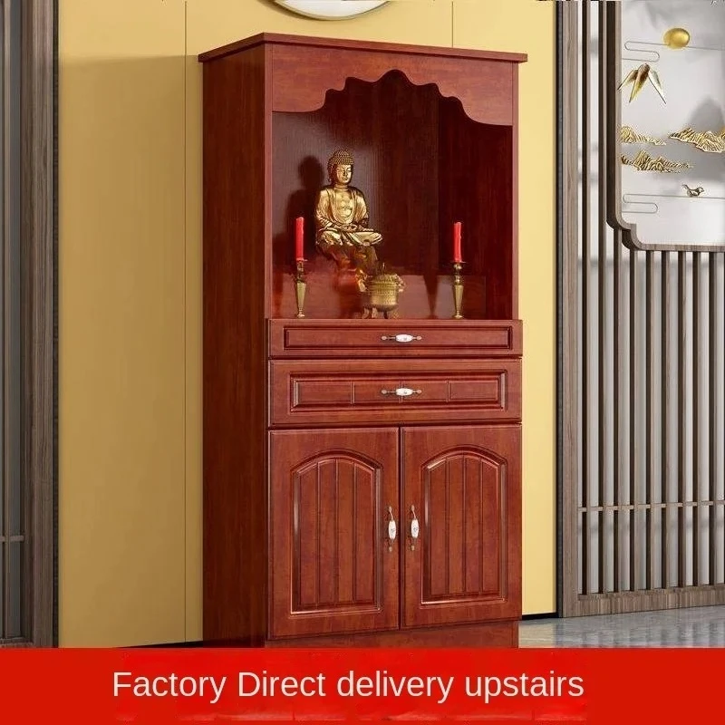 Buddha Niche Small Altar Cabinet Buddha Statue Clothes Closet God of Wealth Bodhisattva Altar Worship Table