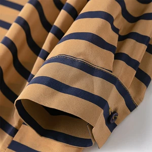 Frauen Seda Bluse 100% Crepe kurz Seda Schwarz gestreift Stempel Manga Long Pullover Smed 8 Hauptverkäufe Seda Crepe Bluse - №8