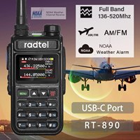 Radtel RT-890 Full Band Ham Radio Amateur 2 Way Radio 999CH Walkie Talkie AM Air Aviation Band Color Scanner Marine NOAA Scan