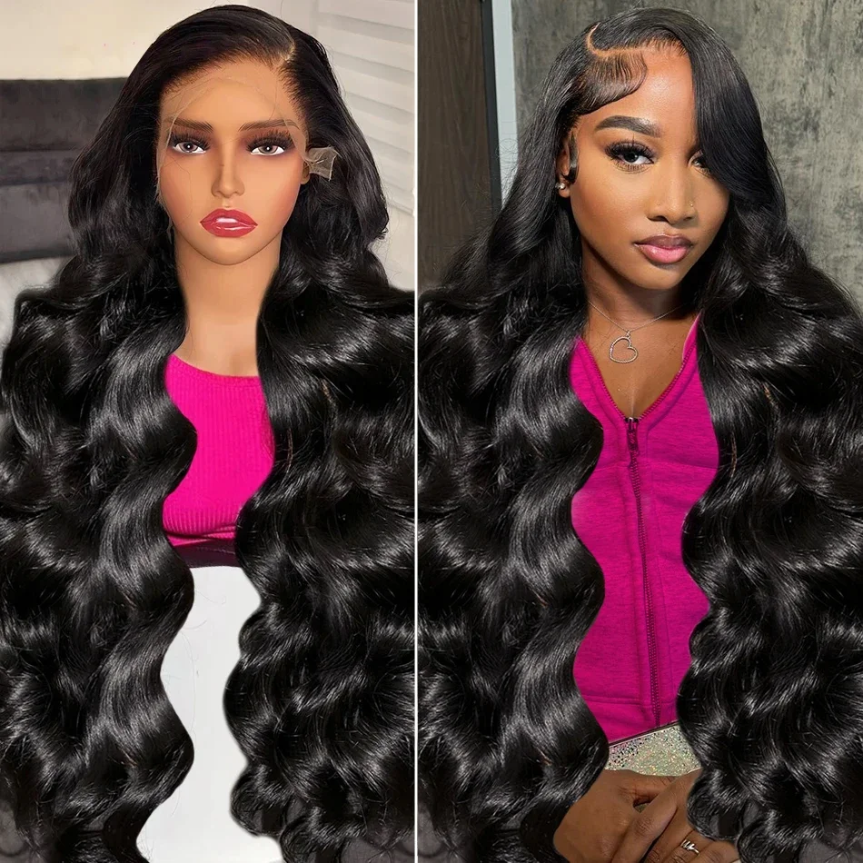 250 Density 30 38 Inch 13x6 HD Transparent Lace Frontal Wig Body Wave 13x4 Lace Front Human Hair Wigs For Women