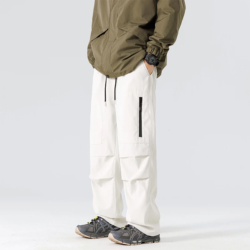 Men Ice Silk Quick Dry Cargo Pants Thin Breathable Straight Leg Tactical Casual Trousers Loose Outdoor Sweatpants Mens Pants