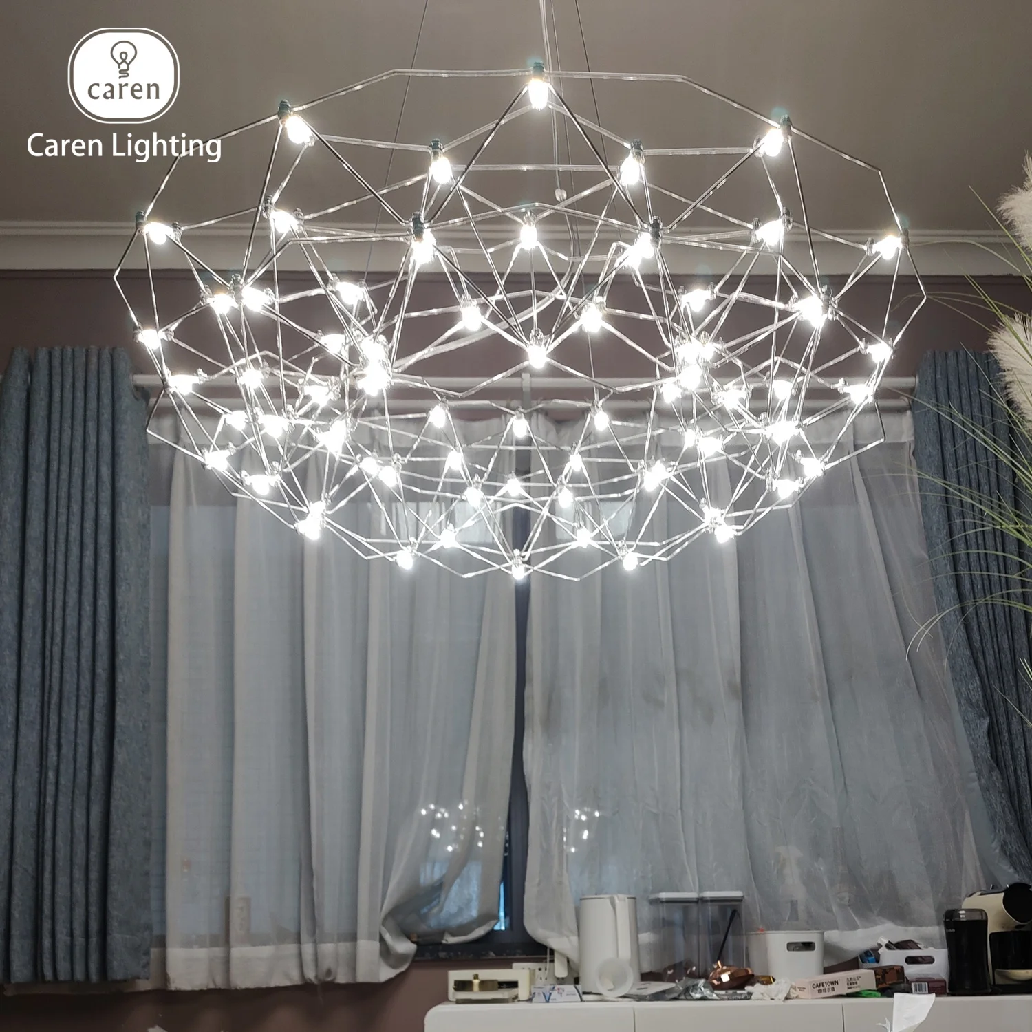 Caren Lighting lustre LED moderno mooi Raimond Meticulosamente feito à mão estrutura projetada com precisão LEDs embutidos