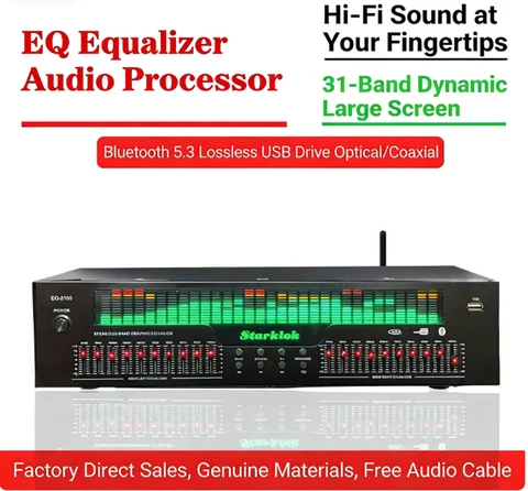 EQ8000 Equalizer Bluetooth 5.3 Fiber Coaxial Digital Audio Decoding USB Disk Pre stage Player AC220V ± 10% 50Hz/60Hz