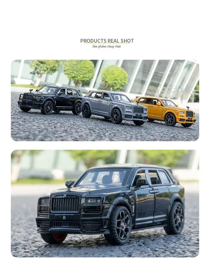 

1:36 Rolls Royce Cullinan Alloy Car Model Simulation Diecast Toys Metal car With Sound And Light Pull Back Collection Gifts A589