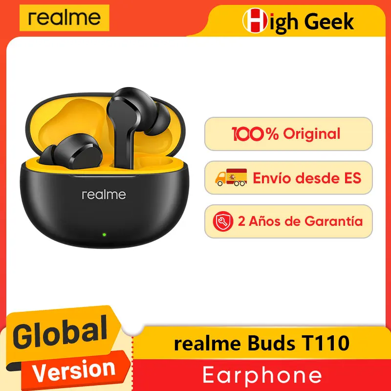 Global Version realme Buds T110 TWS Earphone AI ENC Noise Cancellation for Calls Bluetooth 5.4 Wireless Smart Touch Controls