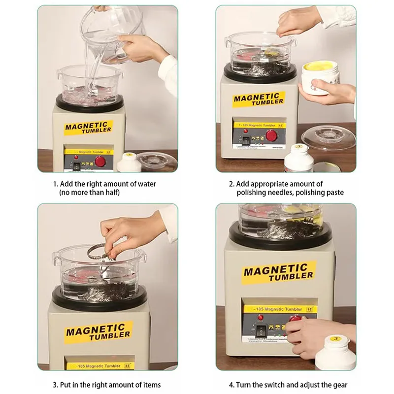 Tungfull Magnetic Jewelry Polisher High Efficiency Magnetic Polishing Machine Jewelry Making Tool Magnetic Finishing Equipment