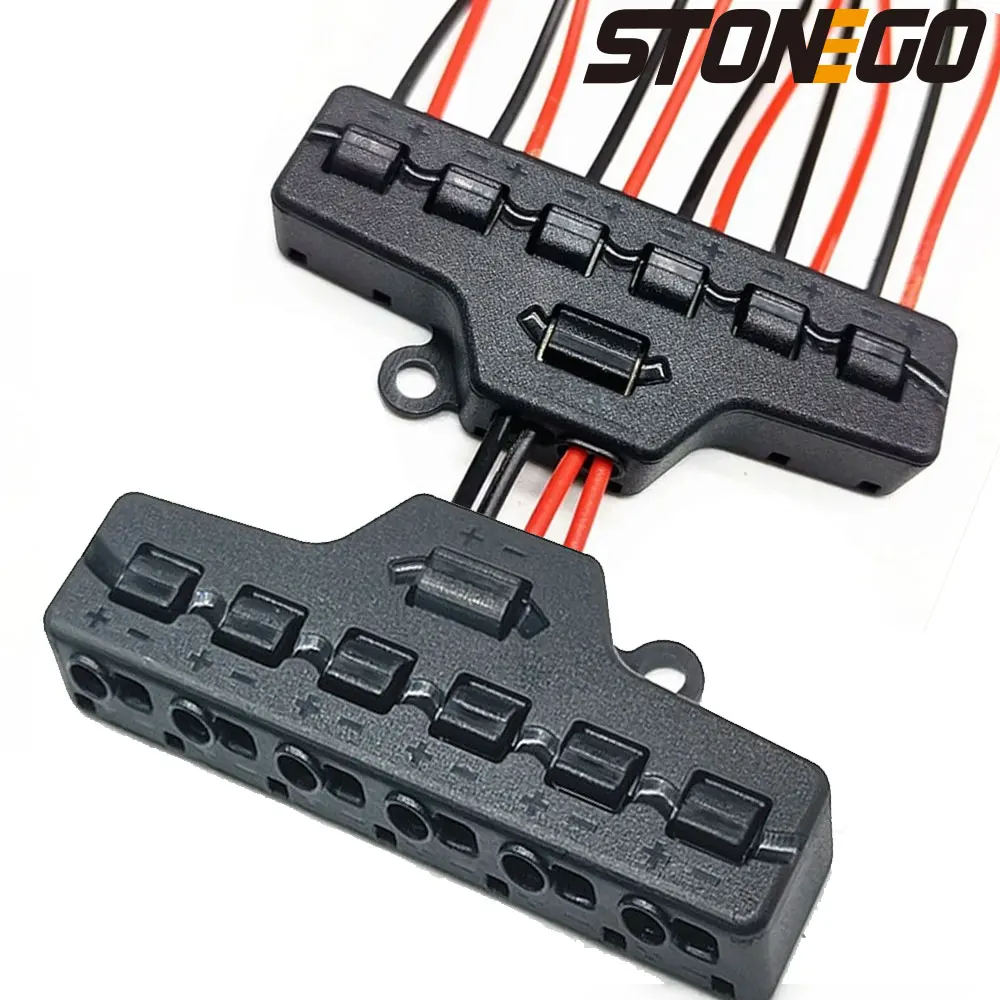 Low Voltage Quick Connect Wire Splitter for LED Strip Lighting (2 IN 12 OUT) - Distribution Block