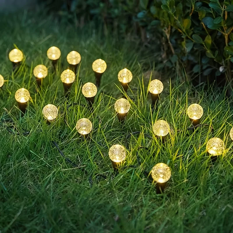 Solar Outdoor Bubbles Lawn Lamp String  with 8 Modes 10/20 Bubble Ball Ground Lights Waterproof Leds for Garden Yard Party  Pat