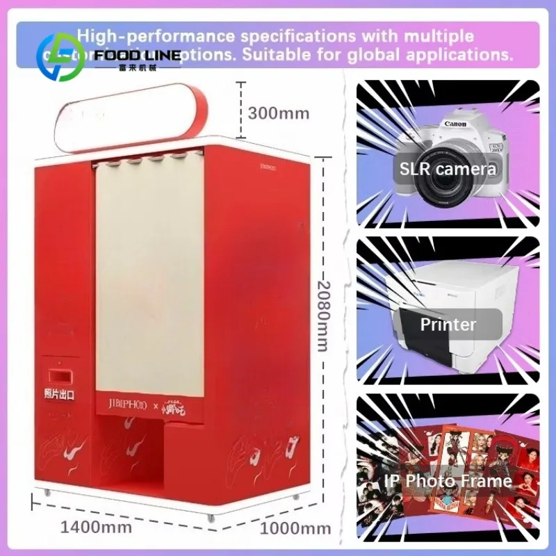 Vintage Self-Service Photo Booth Vending Machine - New Design Camera Photo Booth Hardware with Printer for Malls & Events Custom