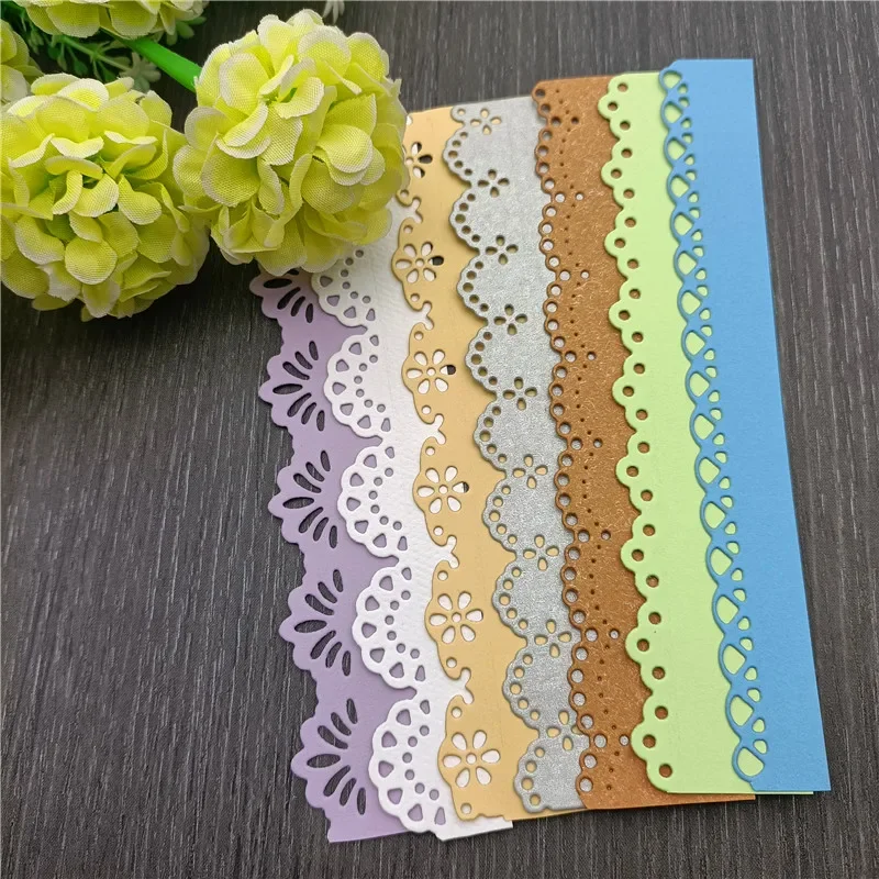 7Pcs/Set Lace Cutting Die Scrapbooking Die for DIY Album Paper Card Decorative Edge Frame Die Cut