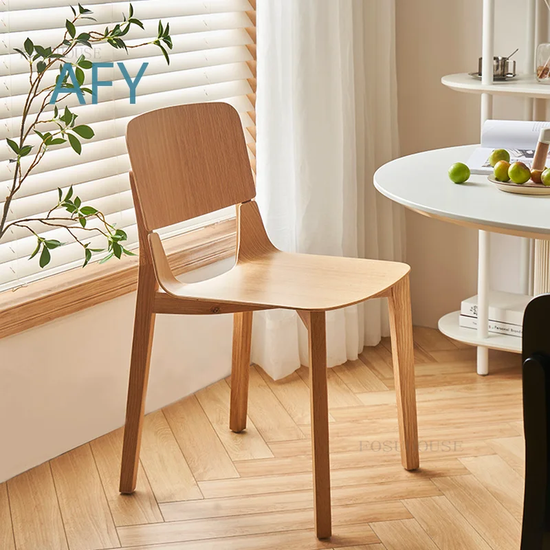 Minimalist Solid Wood Dining Chair for Restaurant Hotel Home Furniture Adult Backrest Chair for Nordic Modern Casual Design
