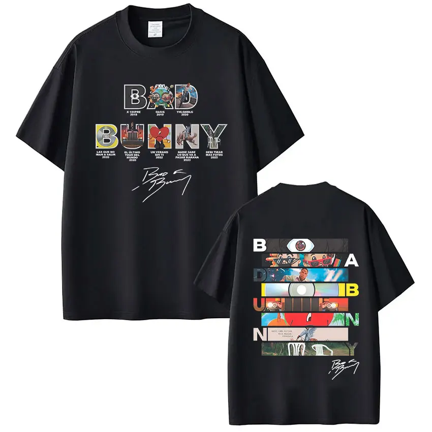 Camiseta con la portada del álbum de Bad Bunny, camiseta con estampado DTMF de Debi Drag More Photos, camiseta de verano para hombre y mujer, moda hip-hop urbana Y2K