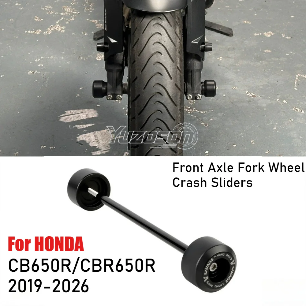 For HONDA CB650R CBR650R CB 650R CBR 650 R 2019-2026 Front Axle Fork Wheel Crash Sliders Falling Protection Crash Protector