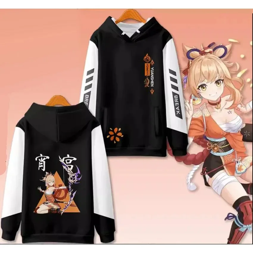 

Anime Genshin Impact Naganohara Yoimiya Cosplay Hoodie Women Men Harajuku Sweatshirt Streetwear Hip Hop Pullover Hooded Jacket