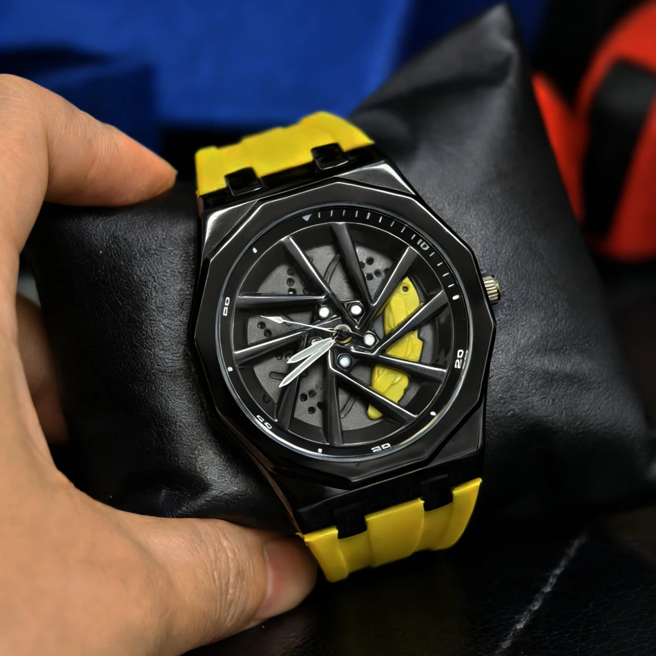 360° Rotatable 3D Man Wrist Watch Fashion Sports 3ATM Waterproof Men's Quartz Watches Silicone Band Male Clock Relogio Masculino