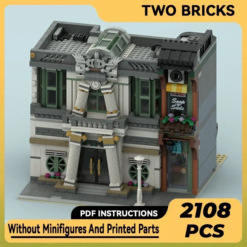 

Street View Model Moc Building Bricks Classical Brick Bank Technology Modular Blocks Gifts Christmas Toys DIY Sets Assembly