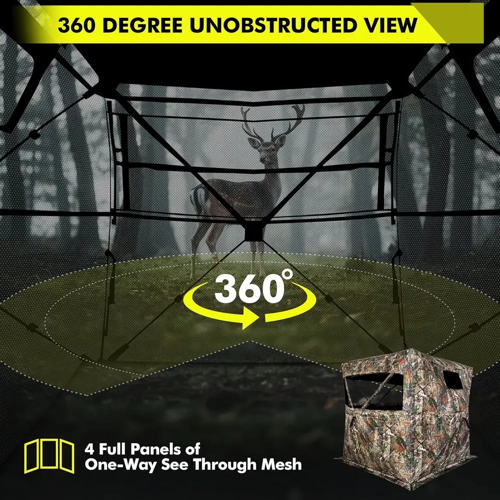 2-3인용 휴대용 270/360 °   투명 사냥용 은신처 (캐리백 포함)