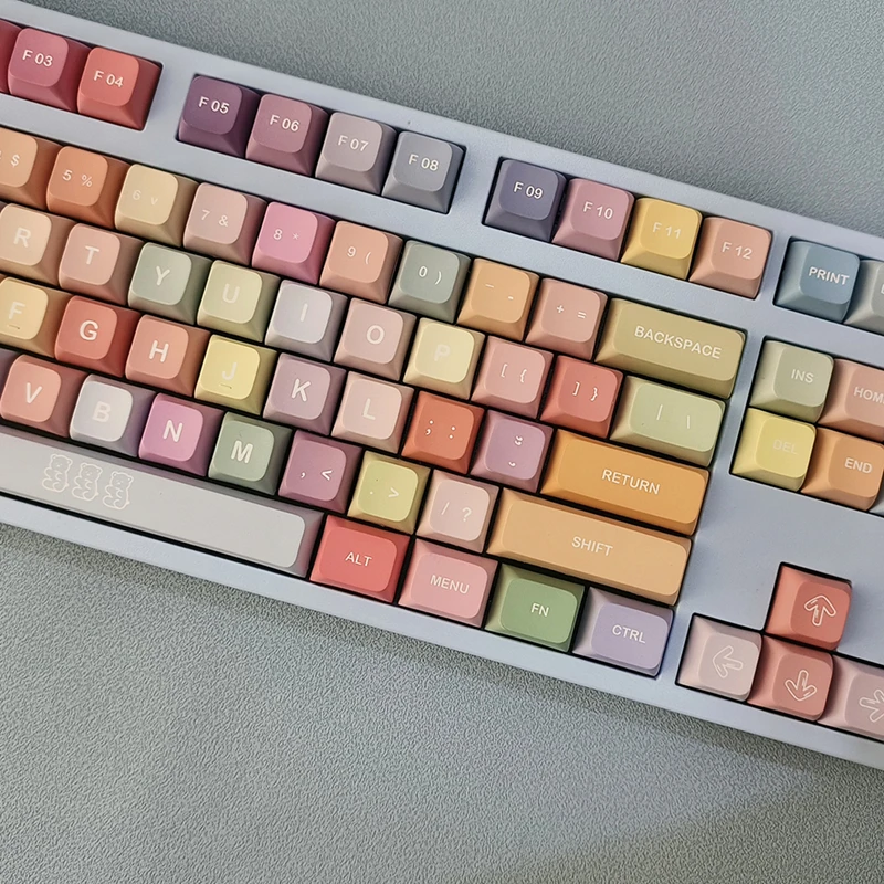 133 Keys/set Bear Candy Ice Cream Keycaps PBT Dye Subbed Lovely Key Caps XDA Profile Colorful Keycap For 61 64 68 84 98 104 108