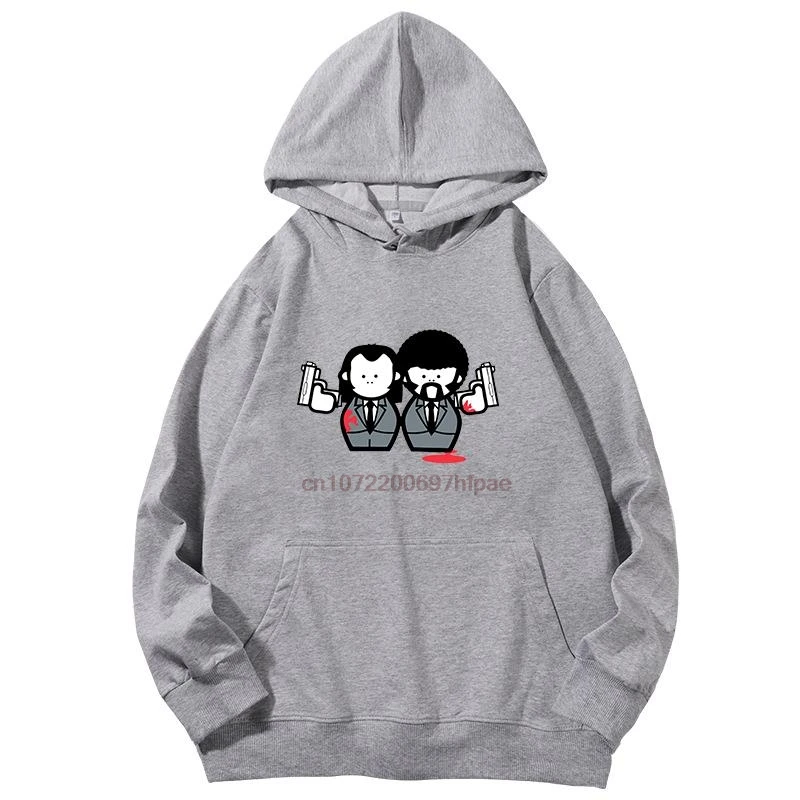 Funny Cartoon Pulp Fiction Graphic Hooded Sweatshirts Unisex Spring Autumn Essentials Hoodie Streetwear Hoodies Men's Clothing