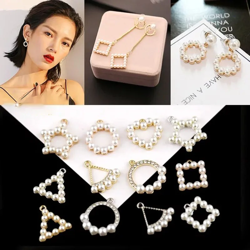 Engood 100 قطعة أزرار اللؤلؤ الخياطة تقليم والزينة الحرفية مشبك DIY بها بنفسك إكسسوارات الشعر وقلادة أقراط المعلقات