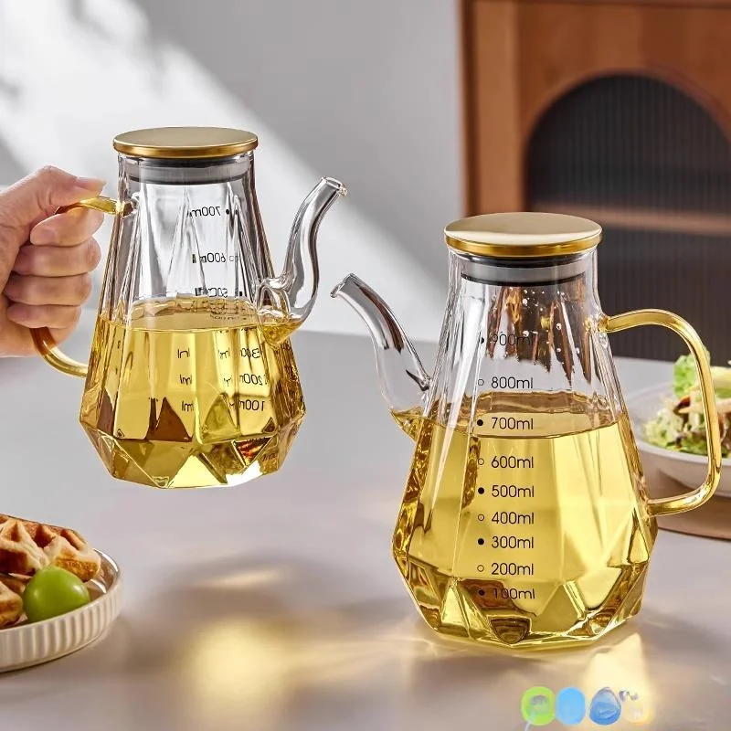 

Kitchen Special Oil Bottle High Borosilie Glass Spill Proof Seasoning Bottle Vinegar Soy Sauce Container for Home Use