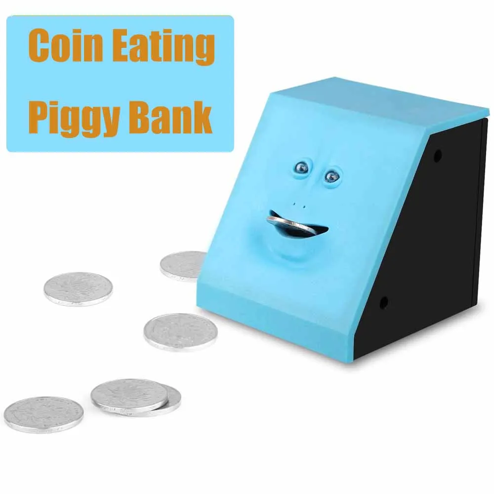 Human Face Piggy Banks Eating Coin Money Safe Box Eats Sensor Coin Box for Money Saving Creative Safes Piggy Bank Children Gift