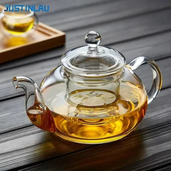 JUSTINLAU 400/1000ML Filterable Heat-resistant Thickened Glass Teapot High Borosilicate…