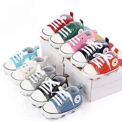 Baby Canvas Classic Sports Sneakers Newborn Baby Boys Girls Print Star First Walkers Shoes Infant Toddler Anti-slip Baby Shoes