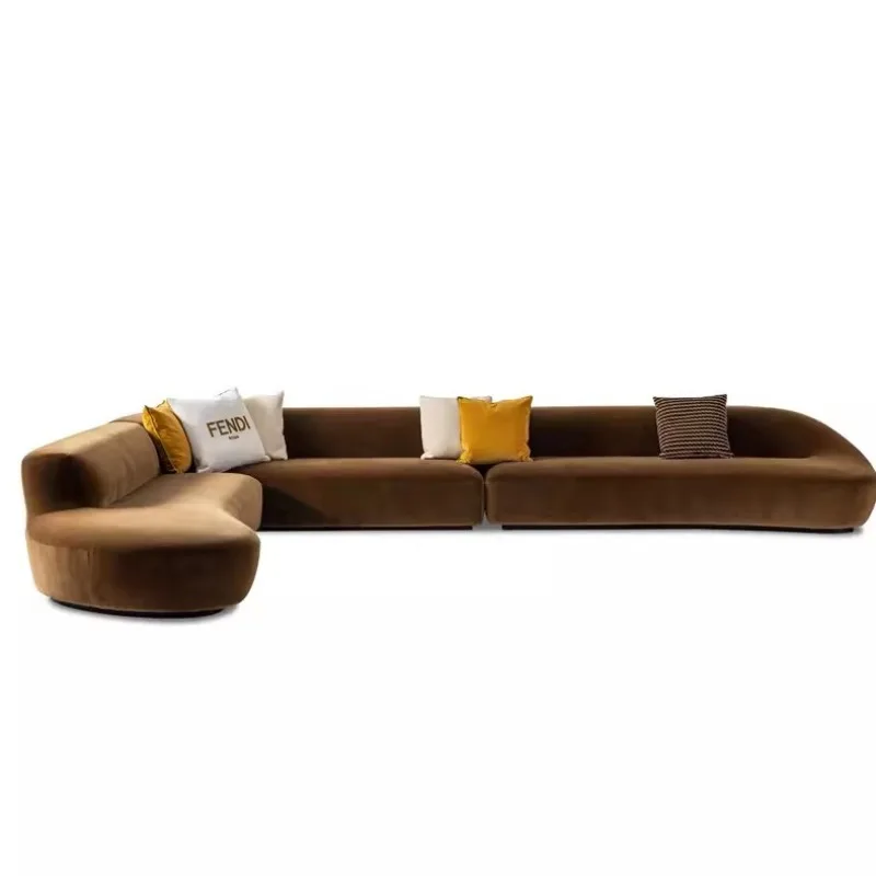 Company lobby reception waiting lounge area business meeting creative special-shaped curved office sofa combination set