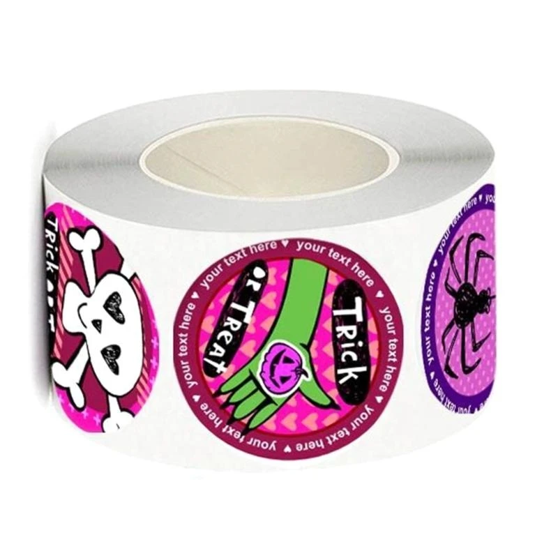 W89C 500x/Roll Halloween Stickers Self-Adhesive Stickers Round Stickers Labels