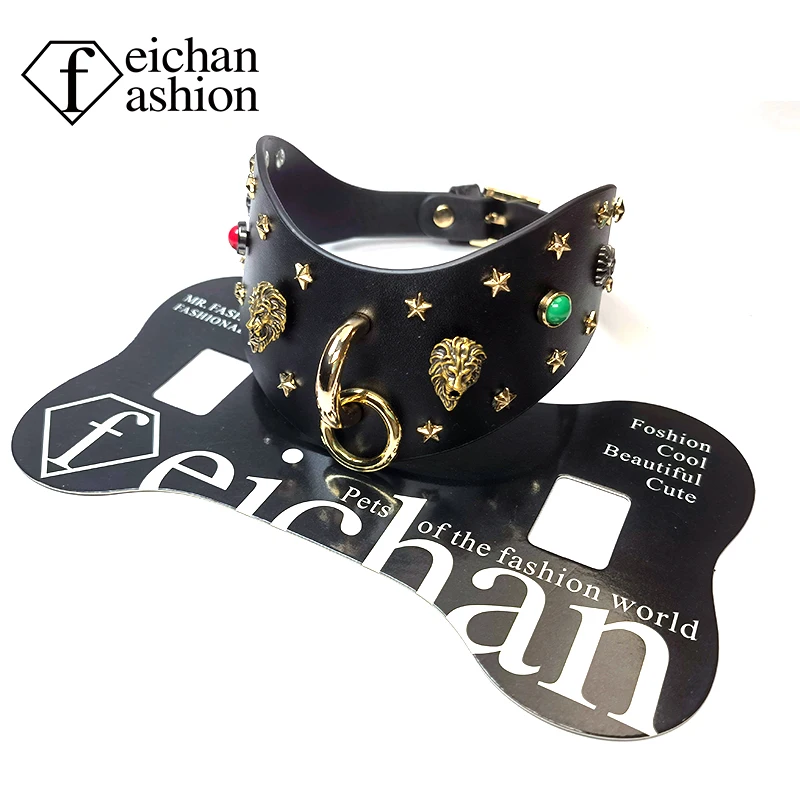 High-grade leather nail tiger head punk shaped pet fashion collar pet fashion design