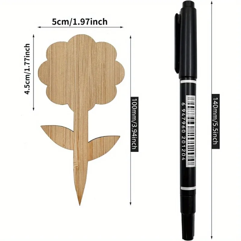 50Pcs Plant Labels Garden Tags with Marker Pen for Flowers Succulents Decorative Plants