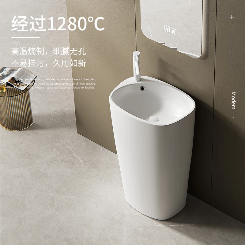 Outdoor creative column, small apartment type, toilet floor, integrated wash basin