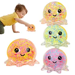 Glowing Light Squid Vent Ball Squeeze Toy Soft Sensory Bubble Octopus Ball Stress Relief Toy For Kids Birthday Xma Party Gifts