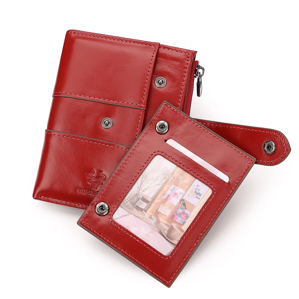 Women's Short Wallet RFID Blocking Fashion Card Holder with ID Window Zipper Coin Pocket And Money Bag