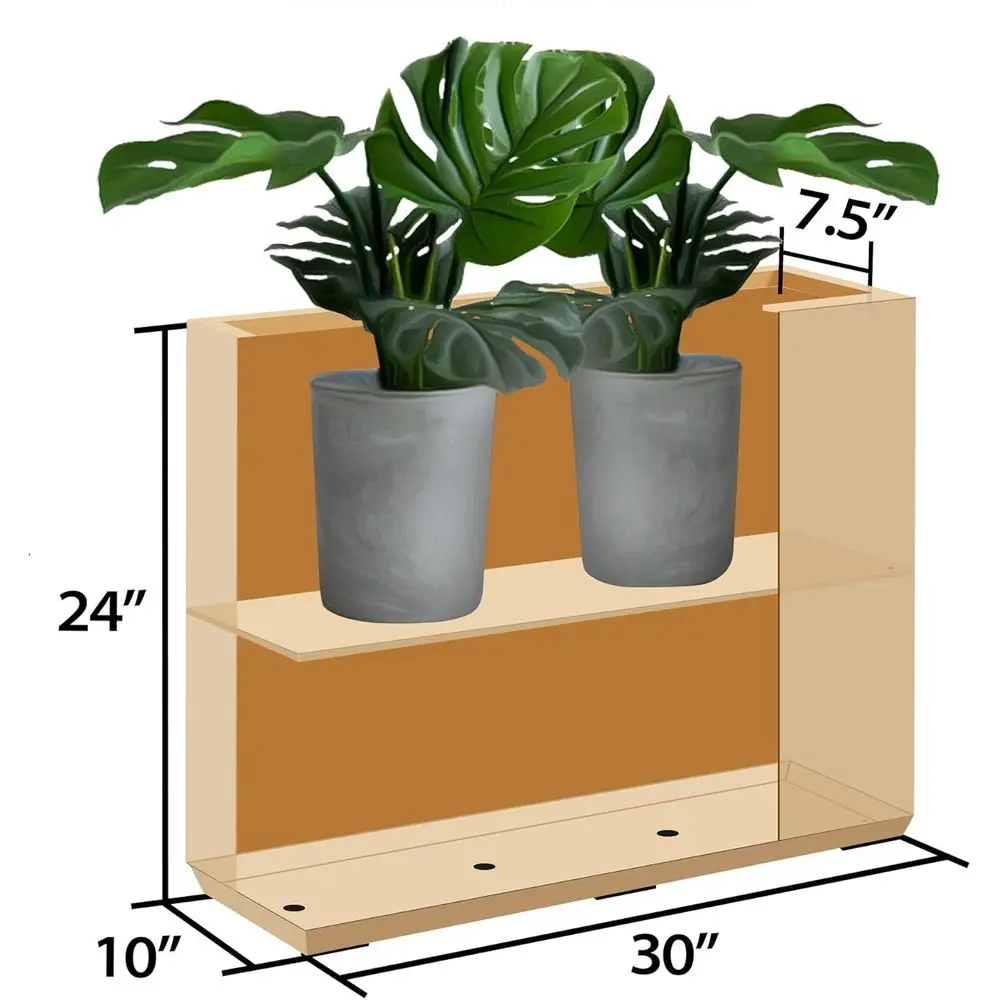 Wytrzymały doniczka ogrodowa Wallowa, kolor koralowo-brzoskwiniowy, 30 cm x 10 cm x 24 cm, 14 kg, wysoki przegroda