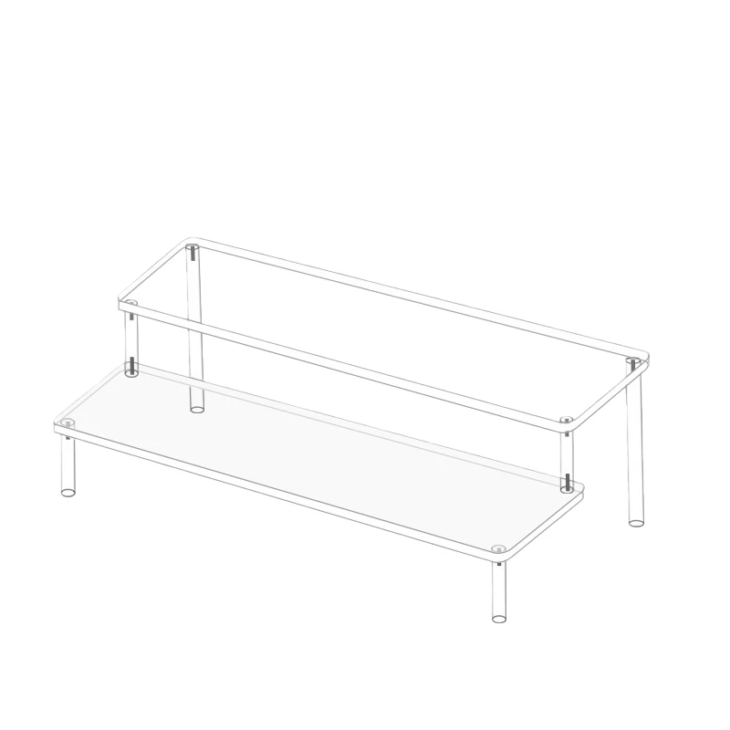 Transparent Shelf Risers 30cm Long Display Rack For Dessert Collectible Dolls Makeup Storage Home Party Event Showcase T