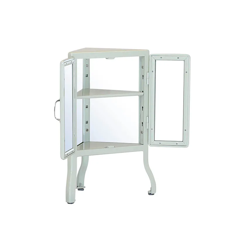 Metal triangle cabinet, iron corner cabinet, corner table top, glass display cabinet, toy hand storage cabinet