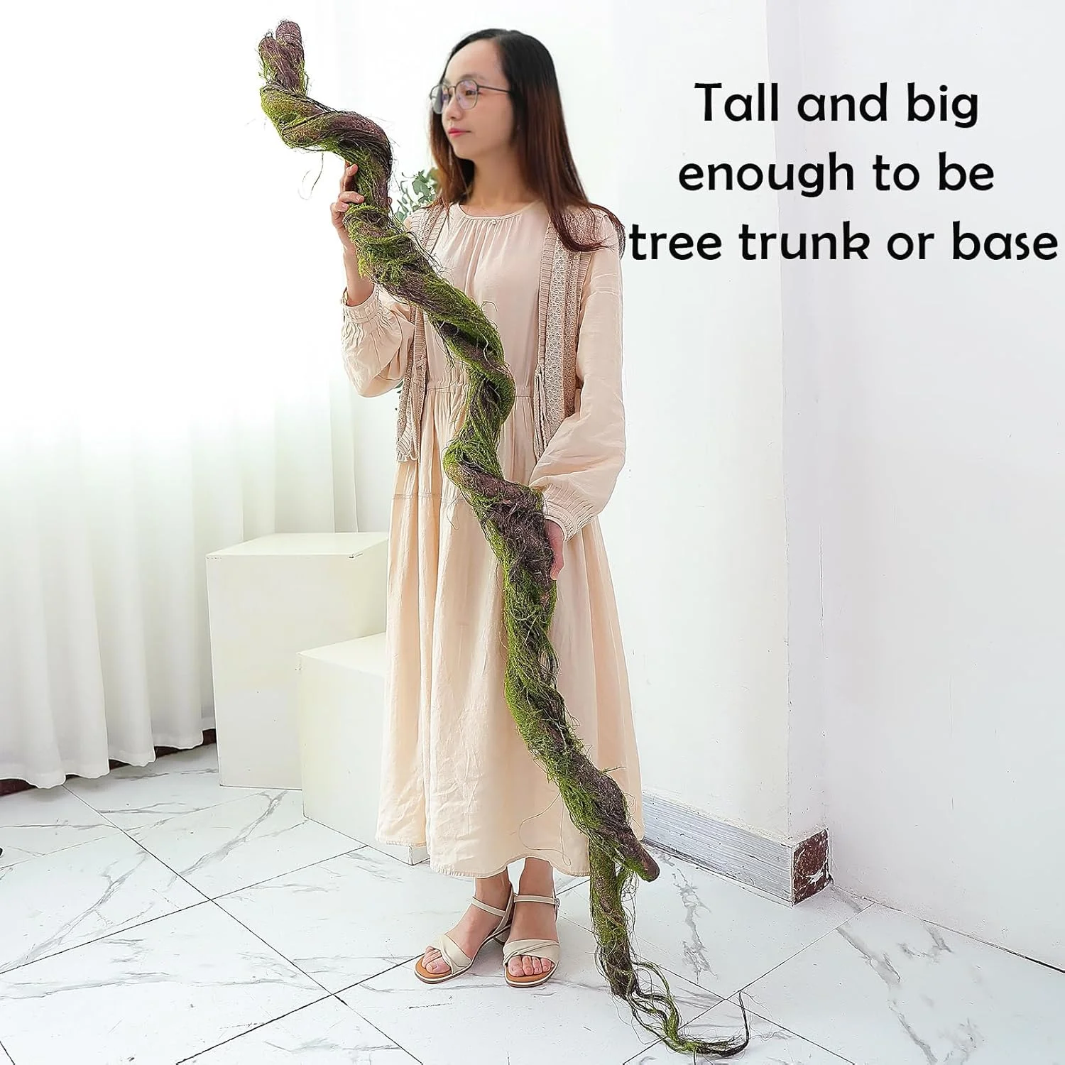 Artificial Wilted Rattan Branches with Moss Fake Ivy Plants for Wall Hanging Gardens Home Indoor Outdoor Desktop Landscaping