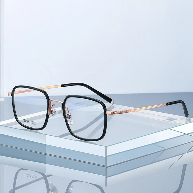 Women Pure Titanium Optical Glasses Frame with Recipe New Prescription Full Rim Vacuum IP Electronical Plating Female Eyewear