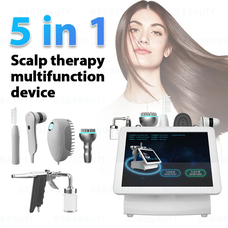 

5 In 1 High Frequency Hair Follicle Detection Scalp Treatment Machine Hair Analyze Scalp Care Massage Hair Regrowth Device